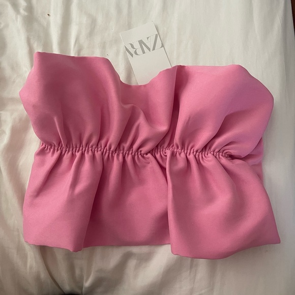 Zara frill pink crop top size small - Picture 3 of 5